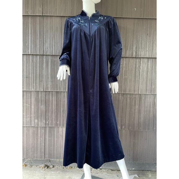 🔥VTG Amanda Stewart Velvet Velour Embroider Grannycore Romantic Wizard Gown - Picture 1 of 15